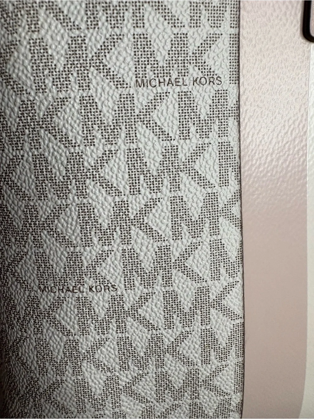 Michael Kors Blush Pink and Cream Signature Crossbody with Gold Hardware